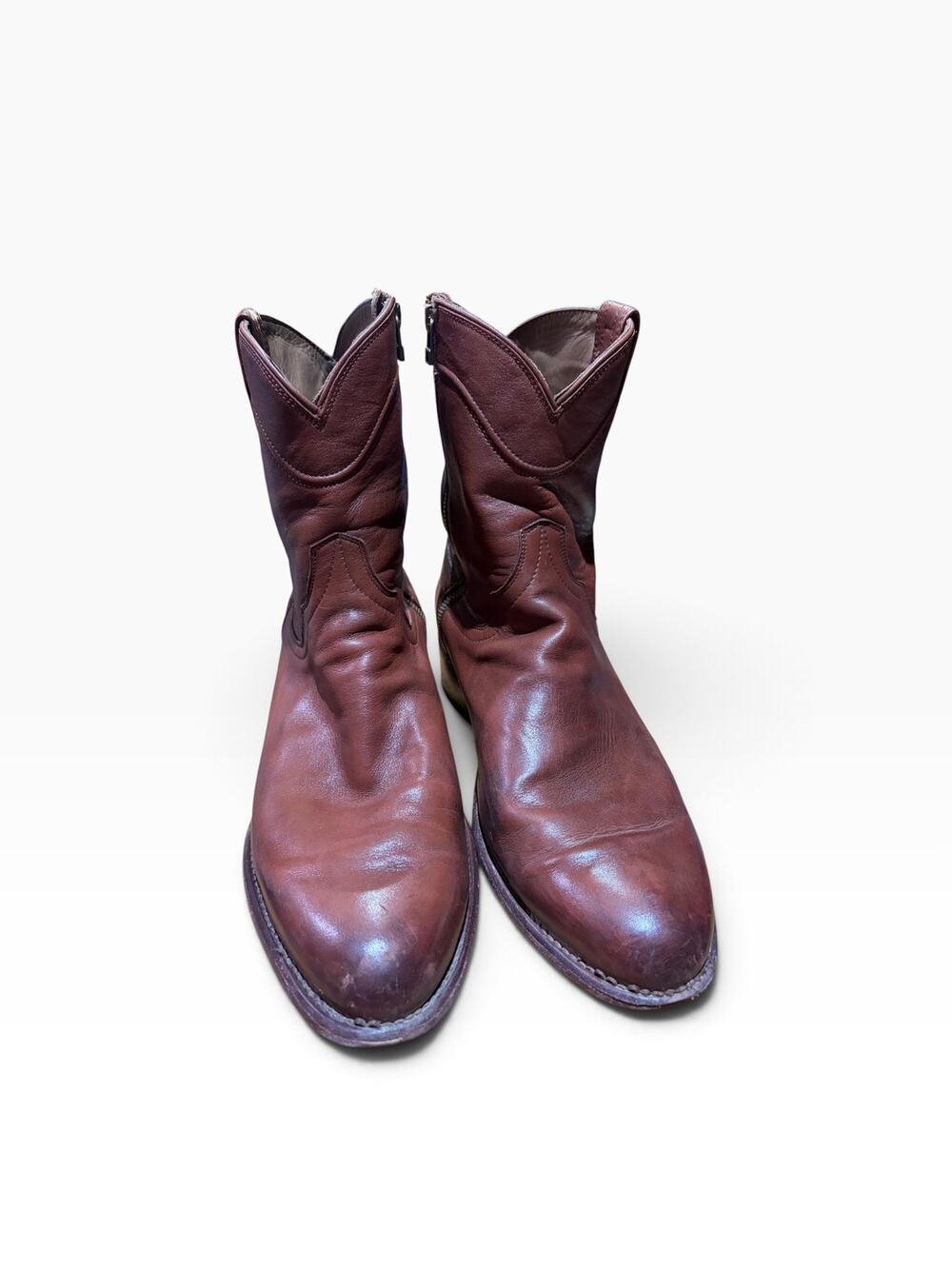 Tecovas Men's The Dean Side Zip Cowboy Boots Brown Leather 13 EE Wide 1012